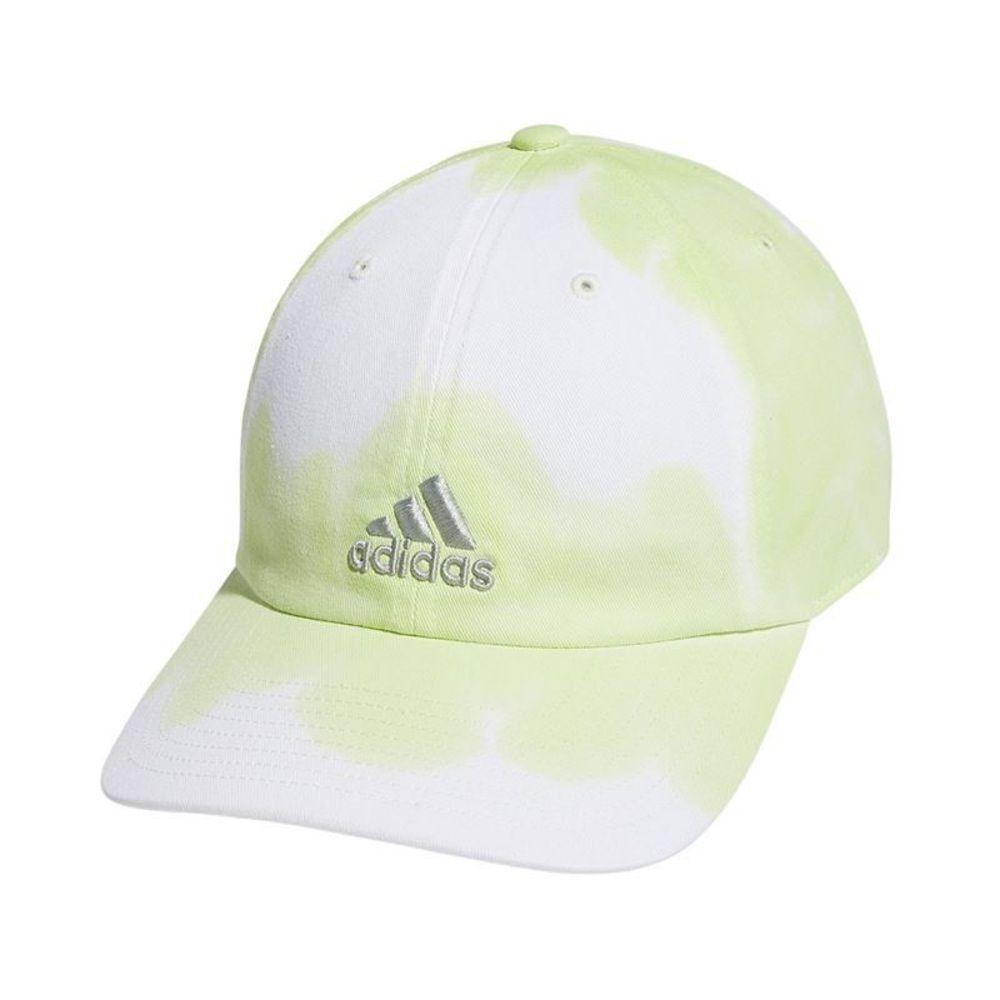 NWT Adidas Aeroready Lime Green & White Tie Dye Watercolor Relaxed Baseball‎ Hat